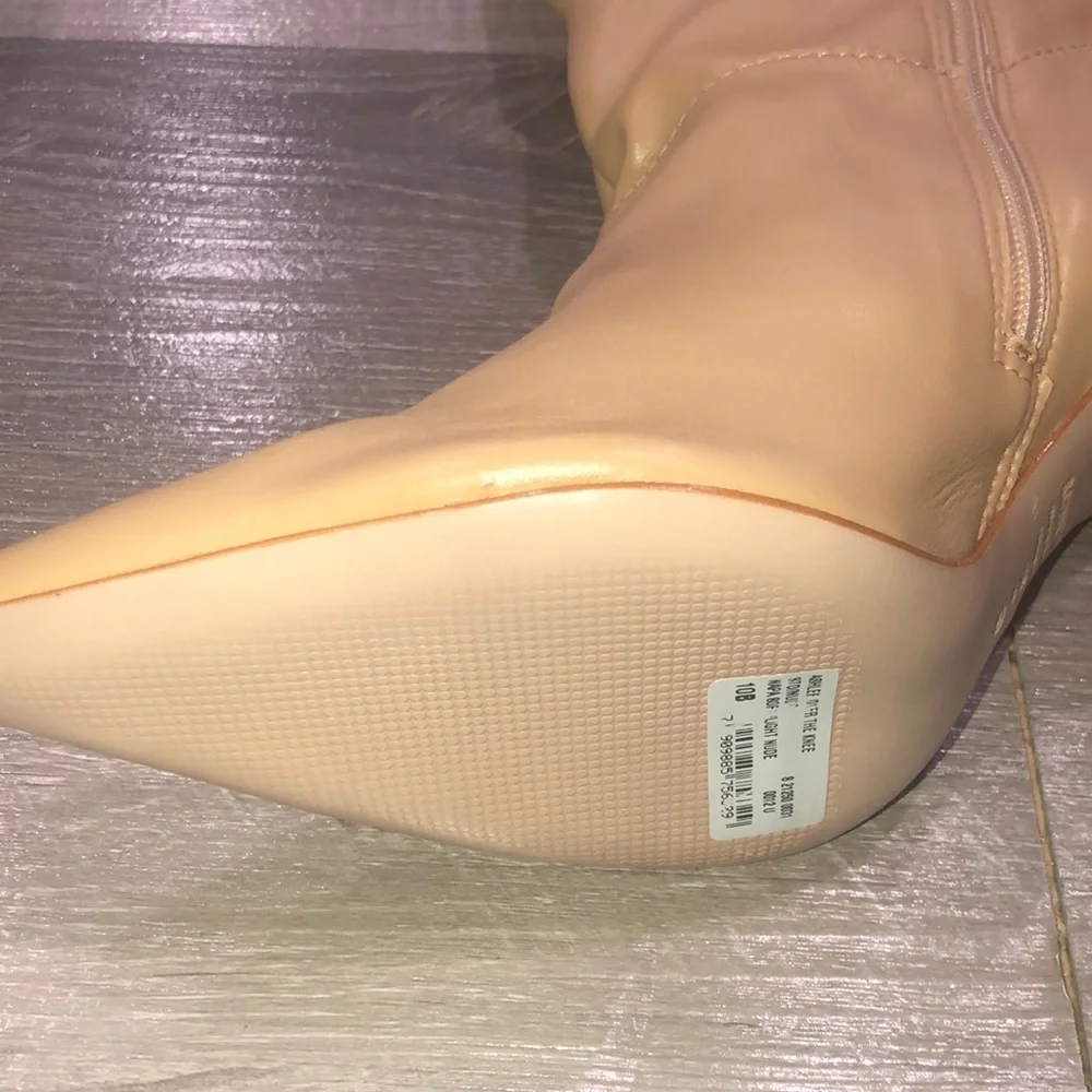 SCHUTZ Ashlee Slouch Tan Leather Over-the-Knee Stiletto Boots New